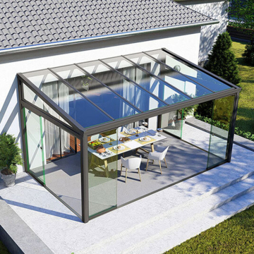 Customized Aluminum Frame Retractable Awning Roof Greenhouse Sunroom