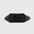 Black acolchoado hobo sacolas para mulheres