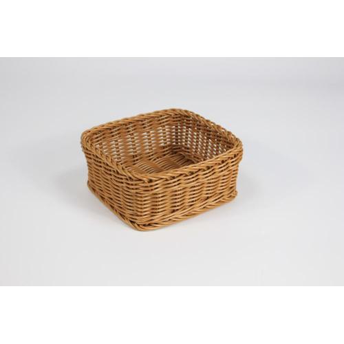 Rectangular Plastic Rattan Basket Washabale rectangle PP rattan basket for bread Factory