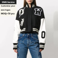 High Quality Custom Logo Baseball Women's Cropped Jacket