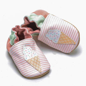 Сладък цвят бебе момичета меки кожени обувки