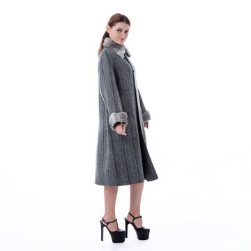 Fashionable grey cashmere overcoat