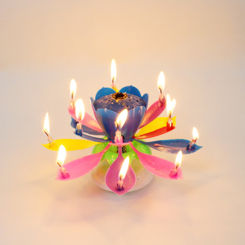 music birthday candle with 14 mini candles