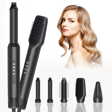 Ionic Electric Hair Drying Hot Air Comb - 5-in-1 Home-use Hair Dryer, Styler & Curler