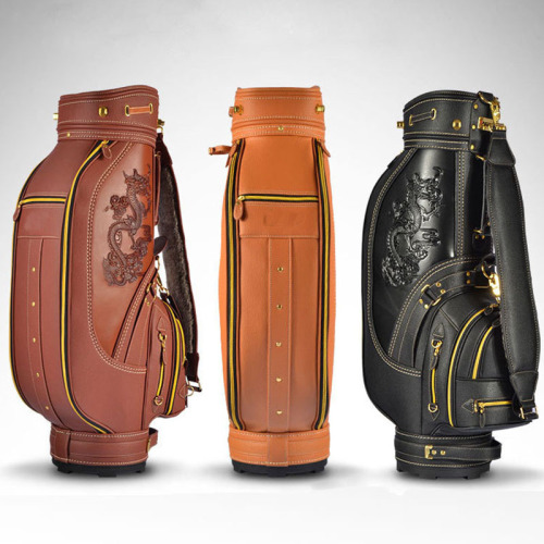 Sac de golf en cuir véritable haut de gamme