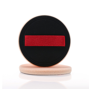 Red Ribbon Dual-Sided Color Round Foundation Flocking Powder Puff