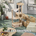 Sisal Rope Modern Large Luxury Cat Scratching Tower Indoor Tree 2-Tier Climbing House Natural Fiber Resting Platform