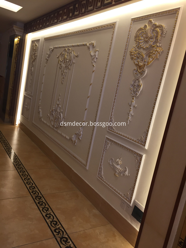 TV background decorated by PU moulding