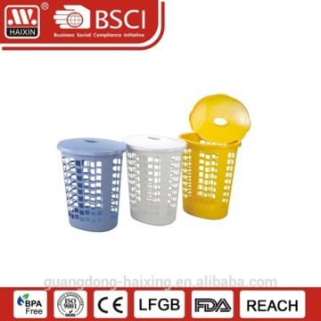 Plastic laundry basket with swing and lid(55L)