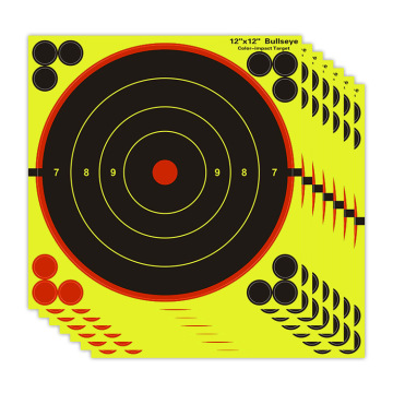12 Inch Fluorescent Yellow Splatter Shooting Targets - Self Adhesive Stickers