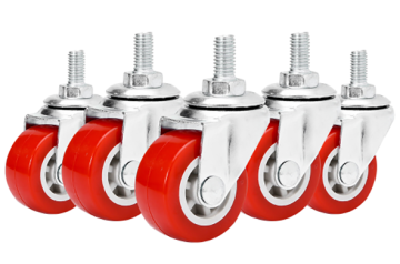 Light Duty Red PVC Swivel Threaded Stem Casters
