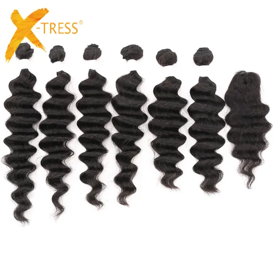 2018 New Natural 6 Bundle + 1 Closure Human Hair Bundles With Closure Remy Human Hair Extensions