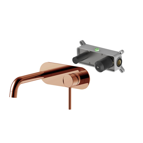 Brass Wall Mount Bathroom Faucet Brushed Nickel