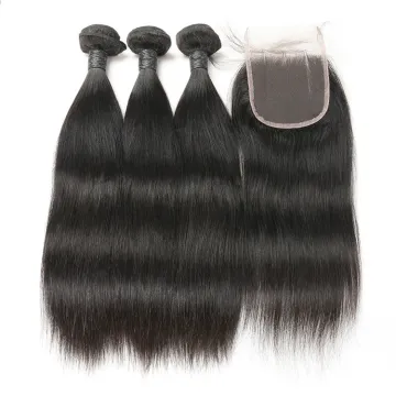 Unprocessed  Vietnamese Raw Natural Cuticle Aligned Human Hair Bundles And Closure 100% virgin hair can be bleached  to #613