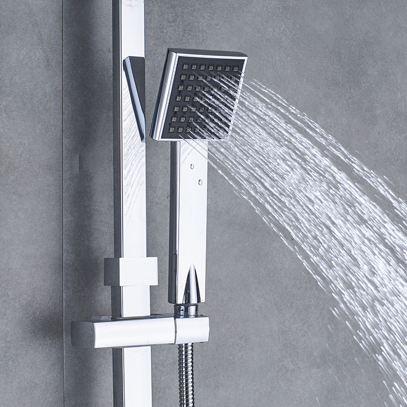 Bathroom Shower Faucets Chrome Set 8" Rainfall Shower Head Tub Spout Sink Faucet 3-Way Single Handle Mixer Tap Bath Shower Set