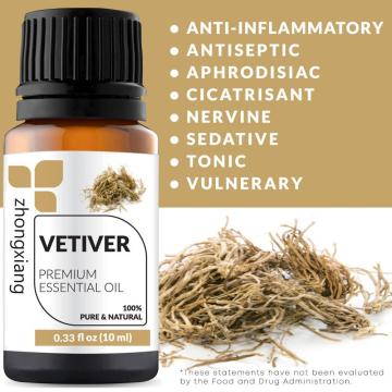 Huile essentielle de vétiver naturel 100% pur de haute qualité