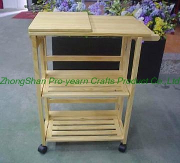 Wooden kitchen trolley
