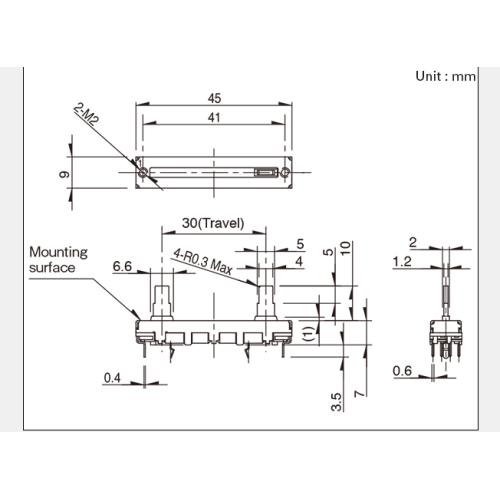 Serie Rs301 Schiebepotentiometer