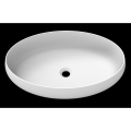 Matte stone solid surface elliptical sink for bathroom