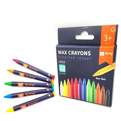 Colorful Art Drawing Non-Toxic Crayon Set - 12 Colors for Kids