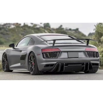 Kit Badan Serat Karbon Berkualiti Tinggi untuk Audi R8 2016-2017 V Gaya depan bibir depan dan deflektor belakang