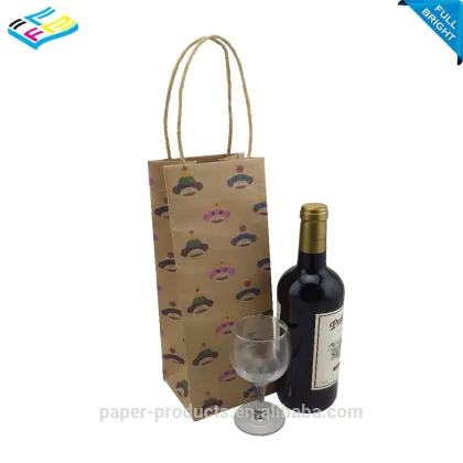 Personalized Wine Paper Bags Wine Bottle Gift Bags Liquor Bags
