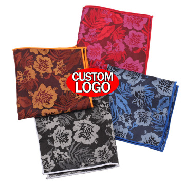 Factory Direct Wholesale 100% Silk Flower Pattern Handkerchiefs Pocket Squares