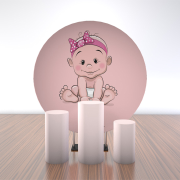 High-Quality Design: Circle Birthday Party Cartoon Theme Photo Booth Wedding Round Backdrop Stand