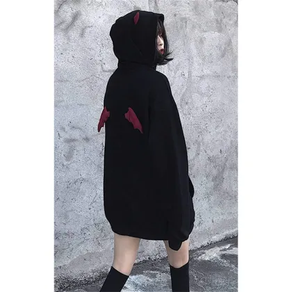 Womens Devil Wings Red Horn Sweatshirt