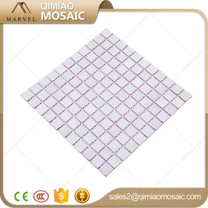 Happy Colorful Red Glass Square Wall Floor Bathroom Tiles Mosaic Round