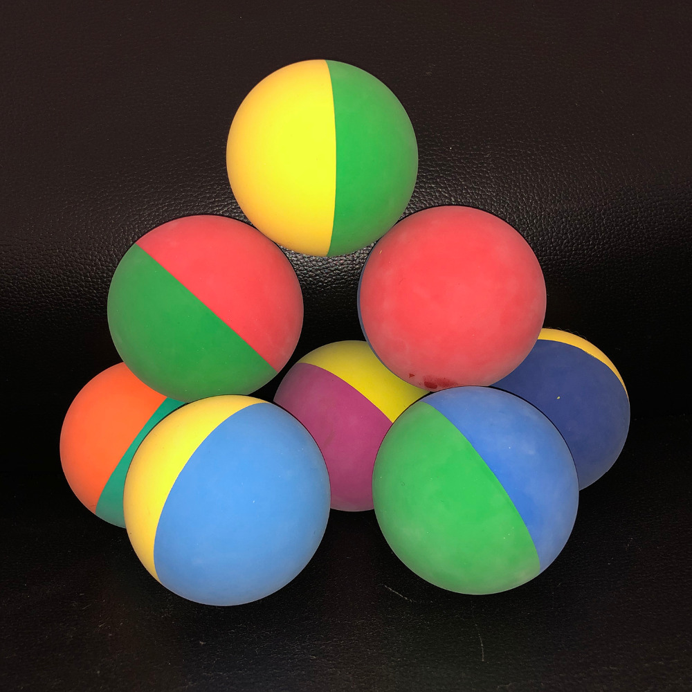 12pcs/lot 6cm Bi-color Racquetball Squash Low Speed Rubber Hollow Ball Training Competition High Elasticity Random Color