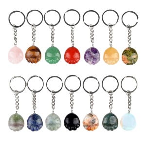 Gemstone Foot Keychain 22x25mm Children Feet Palm Feet Stone Pendant Key Accessories