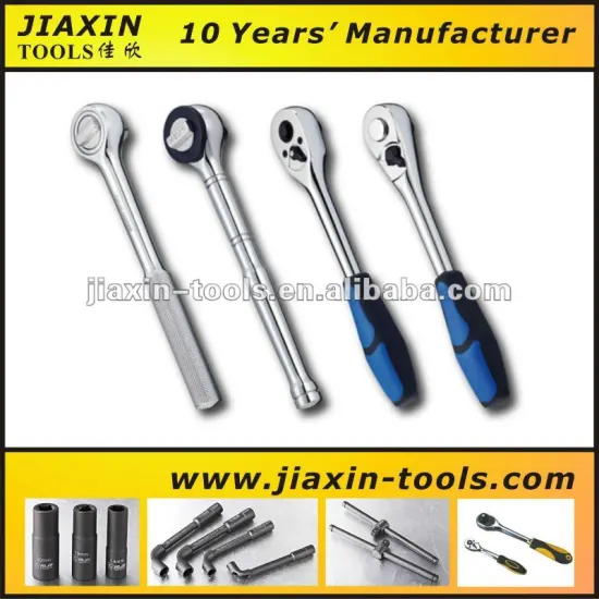 1/4" -24 tooth chrome Ratchet Handle Wrench with plastic sleeve
