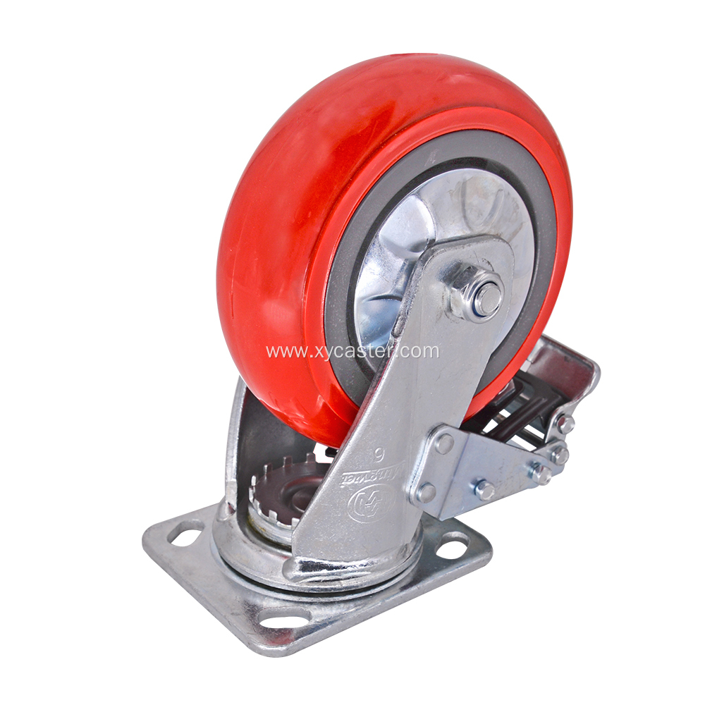 Plate 6 Inch Caster Wheels with Brake