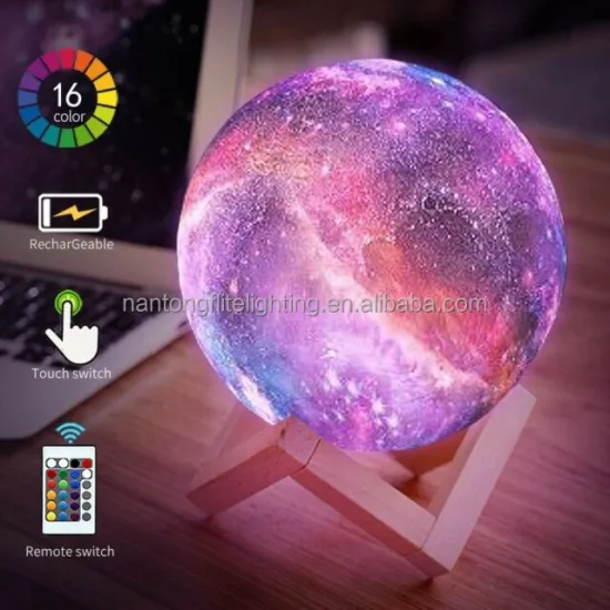Colorful Touch LED 3D Starry Moon Lamp Planet Night Light - USB Bedside Lamp