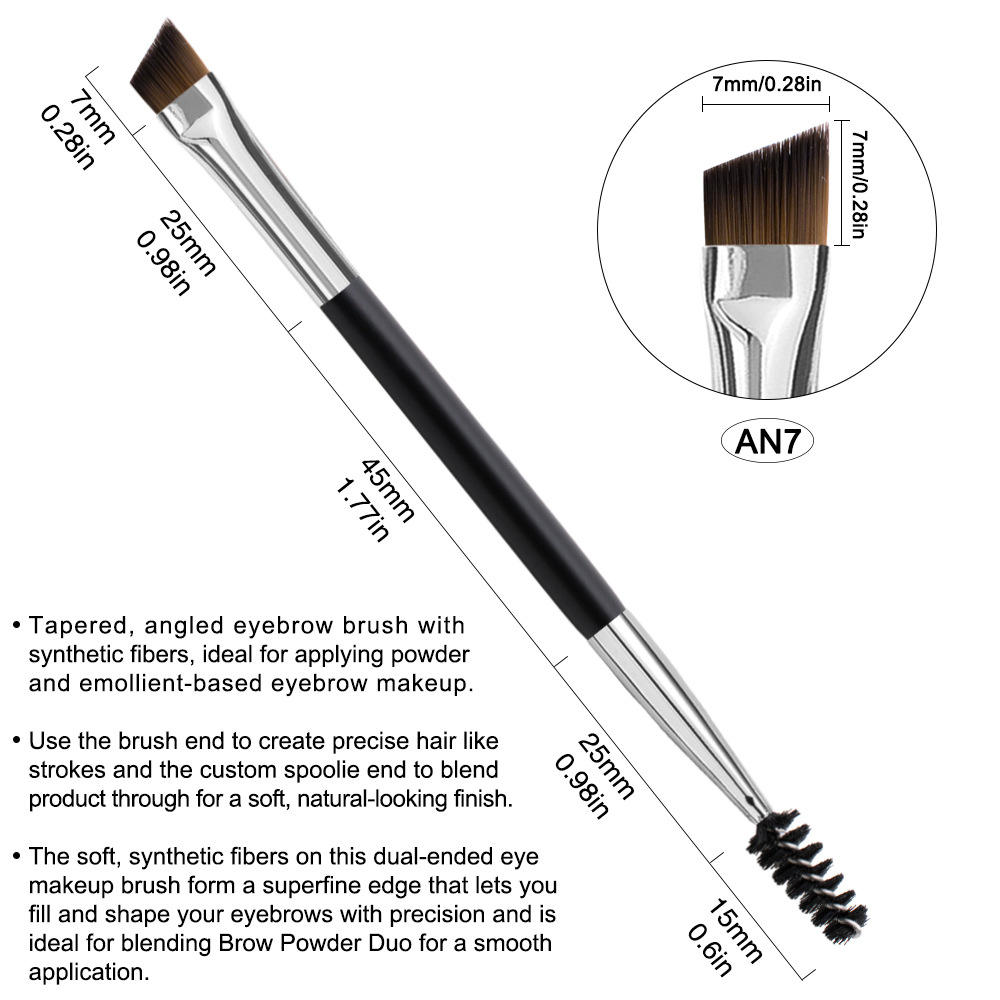 Holesale Brush Makeup One Piece Angled Black Hair Single Makeup Brush Wooden Handle Custom Flat Eyebrow Eyeliner Brushes8 Jpg