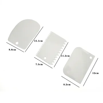 3-Piece Plastic Cream Scraper and Cake Scraper Set: DIY Flour Cutter Tools for Baking