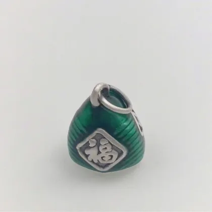 3D Thai Silver Glue Dripping Blessing Zongzi Loong Boat Festival Jewelry