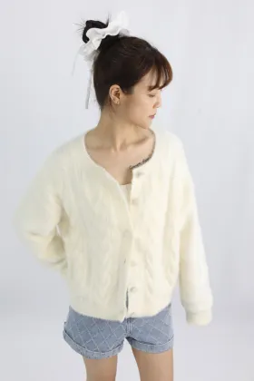 Casual Plush Knitted Cardigan