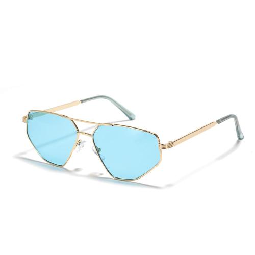 Occhiali in metallo all&#39;ingrosso doppio ponte occhiali da sole vintage gatti popolari occhiali da sole incorniciati grandi