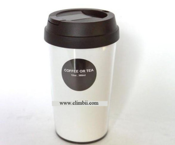 Plastic Double-Layer Water Bottle Advertisement Coffee Mug Promotion Gift Coffee Bottle Advertising Cup