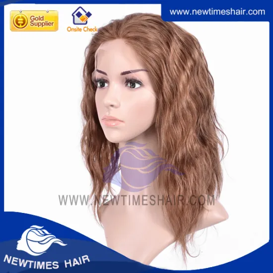 Brown color layered full lace wig indian remy