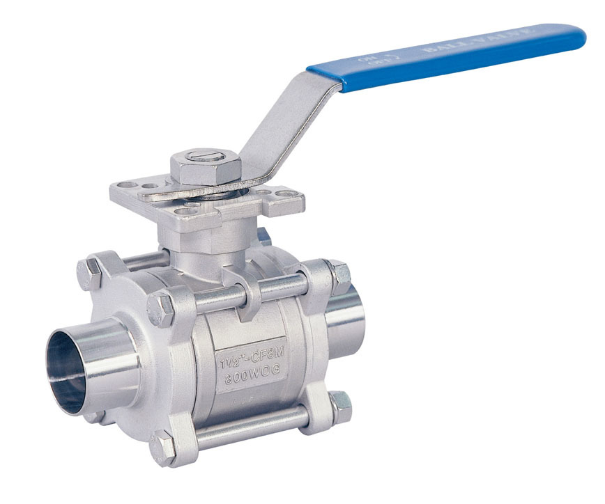 Sanitary 3PC package ball valve