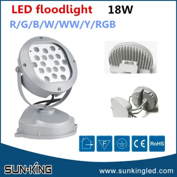 China made best quality 18W outdoor spotlight flood lamp with holder, 18x1W led rgb floodlight dmx512 control