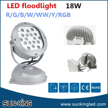China made best quality 18W outdoor spotlight flood lamp with holder, 18x1W led rgb floodlight dmx512 control