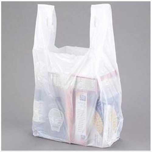 Grocery Wholesale Custom Size Food Grade White PE Plastic Vest Handles Shopping Bags
