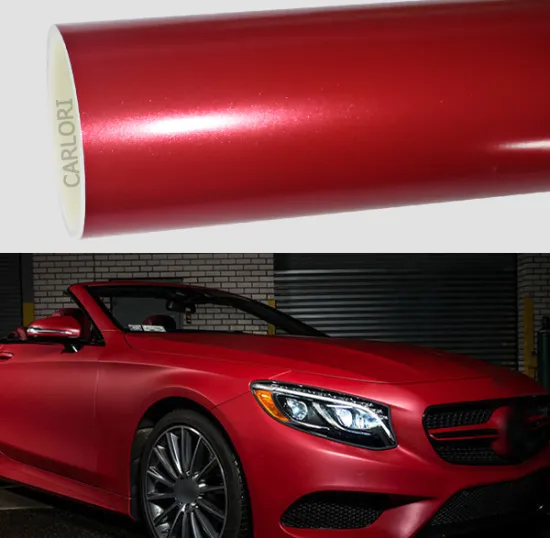 satin metallic red car wrap vinyl