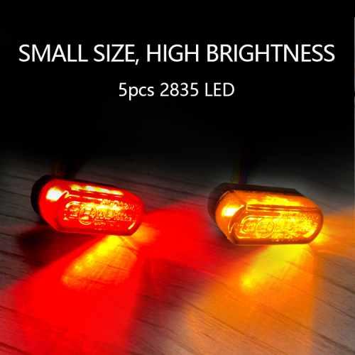 મીની મોટરસાયકલ ટર્ન સિગ્નલ એલઇડી સૂચકાંકો લાઇટ્સ, ડીસી 12 વી વોટરપ્રૂફ એમ્બર લાઇટ્સ બ્લિંકર લાઇટ્સ મોટરસાયકલ સાયકલ માટે