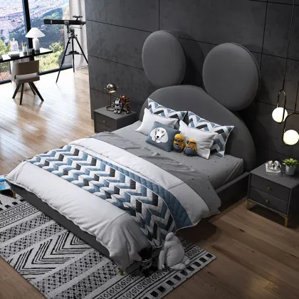 popular kids bed children house fabric bedroom furniture