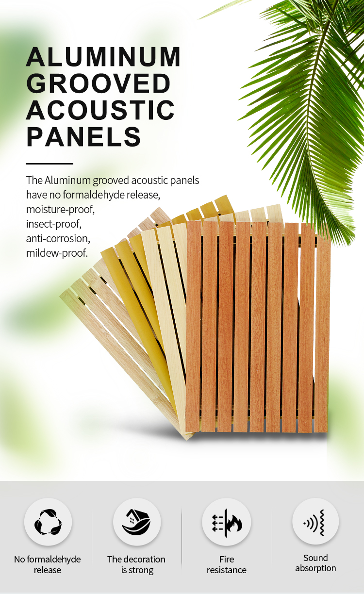 Painel acústico de alumínio ranhurado Grooved aluminum acoustic panel